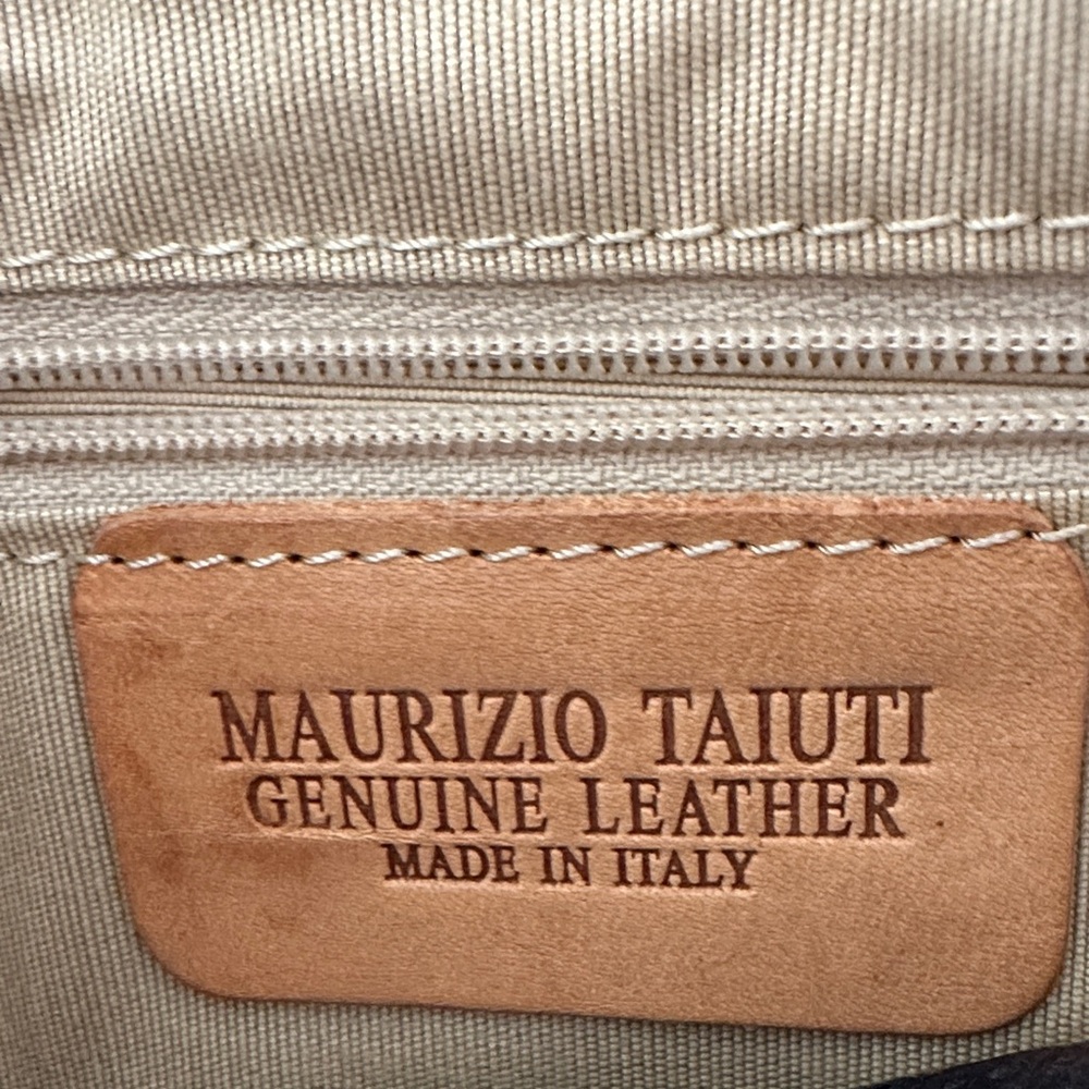 Maurizio Taiuti Blue and Brown Floral Tote - Picture 4 of 4